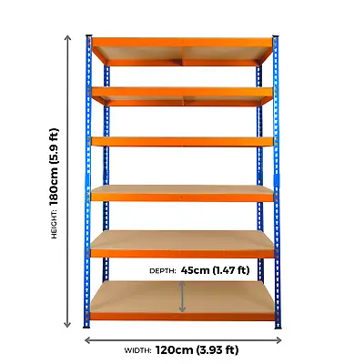 Garage Racking 6 Tier Shelving Unit Boltless Heavy Duty Metal Shelf Shed Storage • £119.99