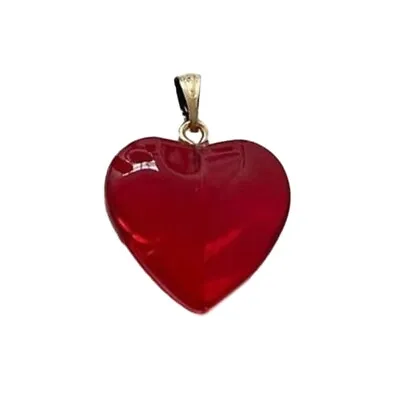 Glass Heart Pendants Red Heart Charm Dangle For DIY Valentine’s Day Necklace • $3.81