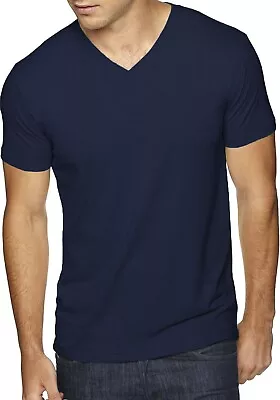 $12.99 • Buy Mens V Neck T Shirts Plain Basic Tee Short Sleeve Cotton Big Size Casual Slim
