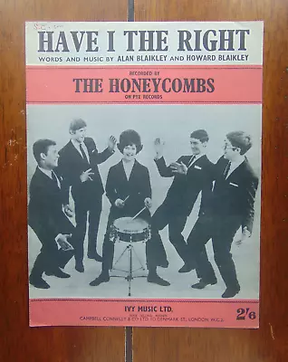 Have I The Right The Honeycombs Vintage Sheet Music Free Postage • £6.99