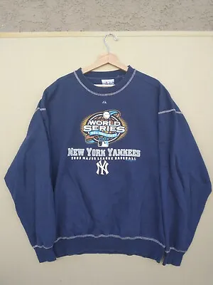 New York Yankees 2003 WORLD SERIES MENS X-LARGE SWEATSHIRT BLUE MAJESTIC MLB XL • $19.69
