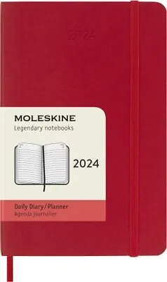 2024 Daily Planner 12M Pocket Scarlet Red Soft Cover (3.5 X 5.5) • $29.71