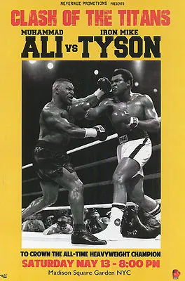 Muhammad Ali Vs Mike Tyson Clash Of The Titans Poster New 24x36 Free Shipping • $14.99