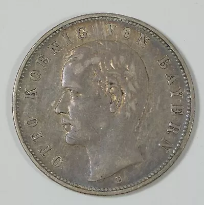 1907-D GERMANY Otto King Of Bavaria Silver 5 Mark EXTRA FINE • $59.50