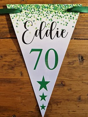 £4.95 • Buy PERSONALISED BIRTHDAY BUNTING BANNER PARTY DECORATION 18th 21st 30th 40th 50 60
