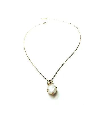 Mariana Necklace Pendant White Opal & Clear Austrian Crystals My Treasures Coll. • $80