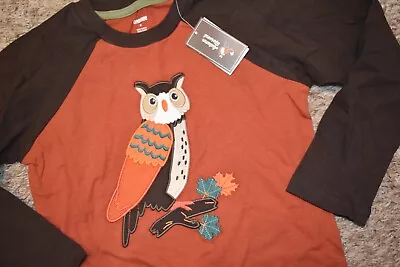 K8 NWT Gymboree Boys Size 6 AUTUMN HARVEST Owl Leaves Long Sleeve Shirt • $29.99