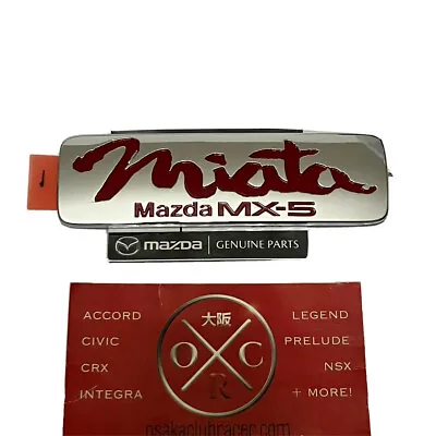 New Genuine OEM 90-97 Mazda Miata Rear Emblem MX-5 Badge Red & Chrome NA Mk1 • $39.95