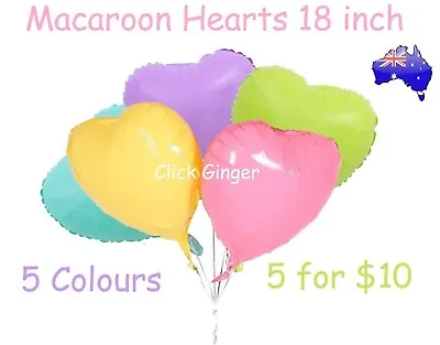 $10 • Buy Macaroon Macaron Heart Foil Balloons Pastel Candy Hearts 18 Inch Baby Shower