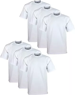 6 Pack Pro Club Men's Heavyweight Short Sleeve Tee T-Shirt • $49.95