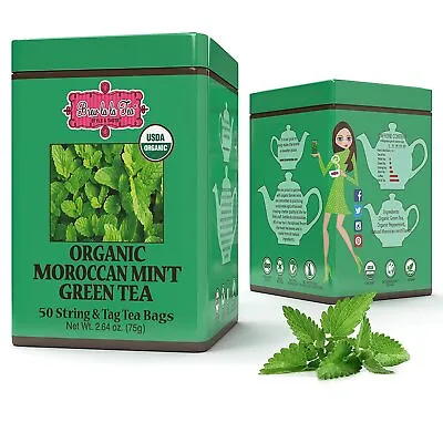 Brew La La Tea Organic Moroccan Mint Green Tea 50 String&tag Tea Bags • $13.09