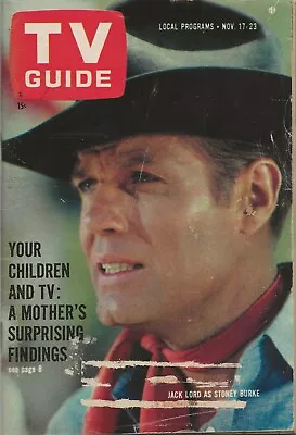 TV Guide November 17 1962 Jack Lord  Stoney Burke  • £6.28