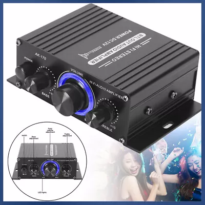 Power Digital Amplifier HIFI Mini Stereo Audio AMP USB FM Mic Home Car 40W 2024 • £9.89