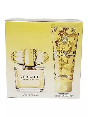 Versace Yellow Diamond Women's Perfume Gift Set ( 3.0OZ Edt + 3.4OZ BODY LOTION) • $90