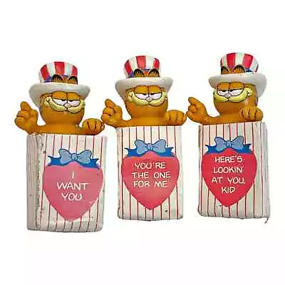 Vintage 1981 Garfield Uncle Sam Pins 'I Want You' 'You're The One For Me' Lot 3  • $39.99