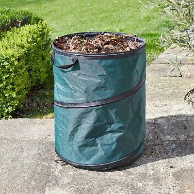 Pop-Up Spring Bin Collapsible Garden Waste Bag With Handles 100 Or 200L Capacity • £16.95