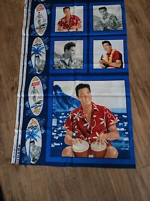 Elvis Hawaii Pillow Panels Fabric 1 Yard 36 X 44 • $17