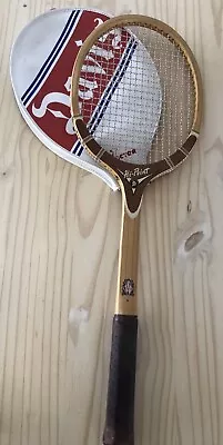 Vintage Davis Hi-Point Wooden Tennis Racket Original Leather Grip • $38