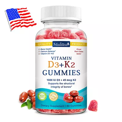 Vitamin K2 (MK7) With D3 1000 IU Supplement BioPerine Capsules Immune Health • $13.99