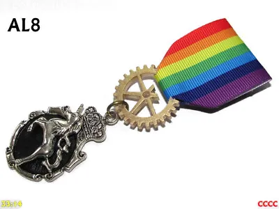 Steampunk Badge Brooch Pin Drape Medal Rainbow Unicorn Fantasy Mythology #AL8 • $11.37