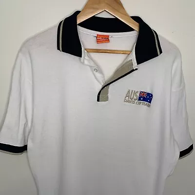 Vintage Davis Cup Australian Team Polo Shirt Size Large 80s 90s Official • $60