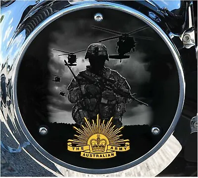 HARLEY DAVIDSON BIG TWIN 3 THREE HOLE DERBY COVER - Australian ARMY • $213.62