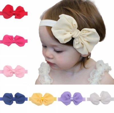 $10.60 • Buy 12Pcs Cute Kids Girl Baby Chiffon Toddler Flower Bow Headband Hair Band Headwear