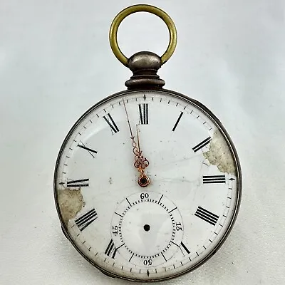$150 • Buy Antique Vacheron Key Wind Cylinder Escapement Pocket Watch Sterling Silver Swiss