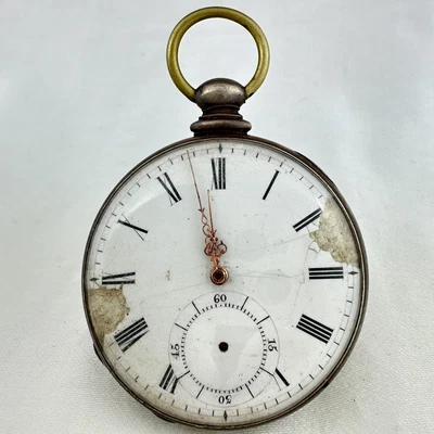 $150 • Buy Antique Vacheron Key Wind Cylinder Escapement Pocket Watch Sterling Silver Swiss