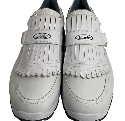 💧 Etonic ST # 6005 Mens Size 12 White Soft Spike Slip-On Golf Shoes READ (RR4) • $14.95