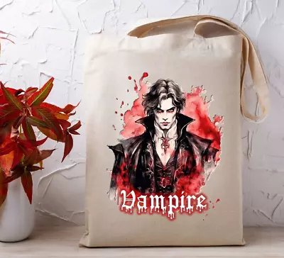 Vampire Design Tote Bag Goth Halloween Christmas Gift Horror Gift For Her • £7.99