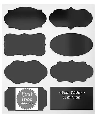 48 Chalkboard Stickers Bottle Kitchen Glass Bottles Jar Labels Decal Free PEN • £4.79