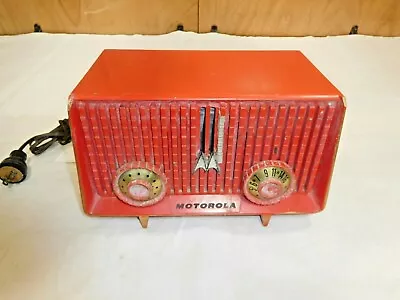 Red Plastic Motorola Tube Radio Model 56R ~ Works ~ #3008 • $169.99