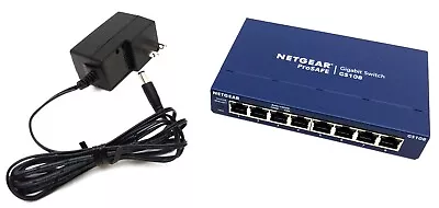 NETGEAR ProSafe GS108 V4 8-Port Gigabit Desktop Ethernet Switch W/ AC Adapter • $19.99