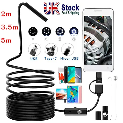 £8.99 • Buy 5.5mm USB Endoscope Borescope Inspection Tube HD Camera For Android Phone NEW