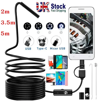 5.5mm USB Endoscope Borescope Inspection Tube HD Camera For Android Phone NEW • £8.59