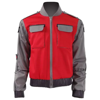 Back To Future Marty Mcfly Jacket Cosplay Costumes Adult Coat Halloween Outwear • $27.90