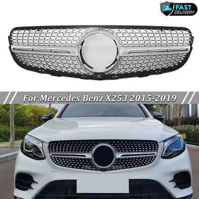 Chrome Diamond Front Grille For Mercedes Benz X253 2015-2019 GLC300 GLC43 Grill • $71.99