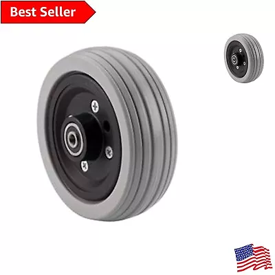 Convenient Grey Ribbed Tire Casters 6  X 2  - Maintenance-Free Mobility Solution • $42.99