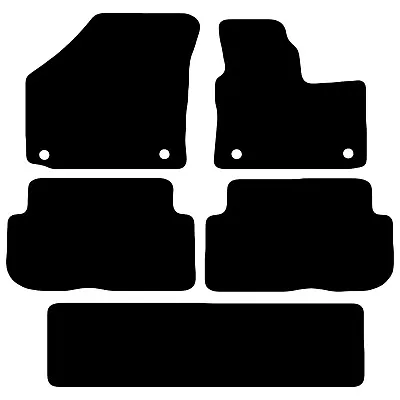 For VW Touran 7 Seater 2006 - 2015 Fully Tailored Black Car Mats Carpet 5pc • £13.99