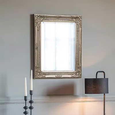 Provence Antique CHAMPAGNE Ornate Rectangle Vintage Small Wall Mirror 42 X 53cm • £29.95