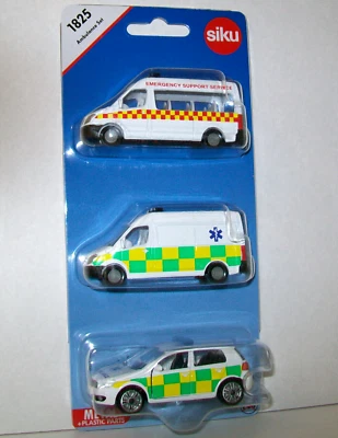 £14.99 • Buy SIKU 1825 Miniature AMBULANCE SET - GB & IRELAND EDITION Diecast & Plastic