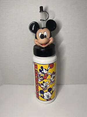 Vintage Disney Mickey Mouse Plastic Water Bottle Sports Mickey • $9.99
