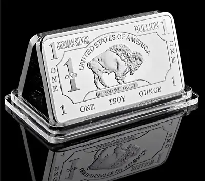£8.99 • Buy American Buffalo .999  German Silver  Bullion Bar 1oz