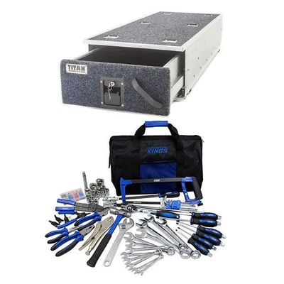 $353 • Buy Titan Single Ute Drawer 1300mm 4WD SUV + Kings Tool Kit Ultimate Bush Mechanic