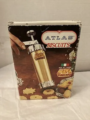 Marcato Atlas Vintage Biscuits Cookie Press 4 Tips And 20 Discs. Made In Italy. • $25