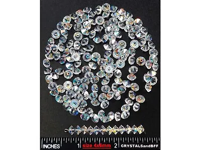 CHOOSE A COLOR - Czech MC Spacer Beads (Squished Bicones) Size 4x6mm 36 Pieces • $2.69