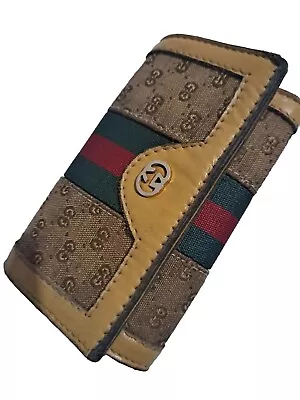 Gucci Vintage Signature GG Monogram Canvas 5 Key Card Holder Pouch • $42.99