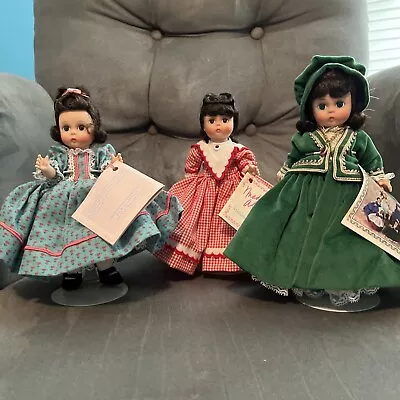 8” Madame Alexander Dolls Lot Of 3 With Tags And Stands Beth Scarlett And Jo • $18