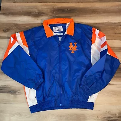 Vintage New York Mets Starter Jacket Mens XL Full Zip Nylon Wind Breaker Lined • $118.88